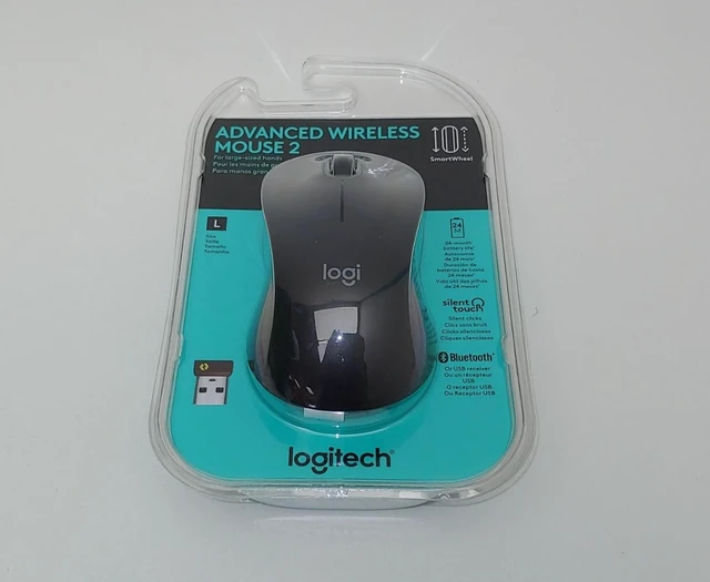 Alt view image 3 of 7 - Advanced Wireless Mouse 2 for Large Size Hands Bluetooth USB 1x AA Battery.