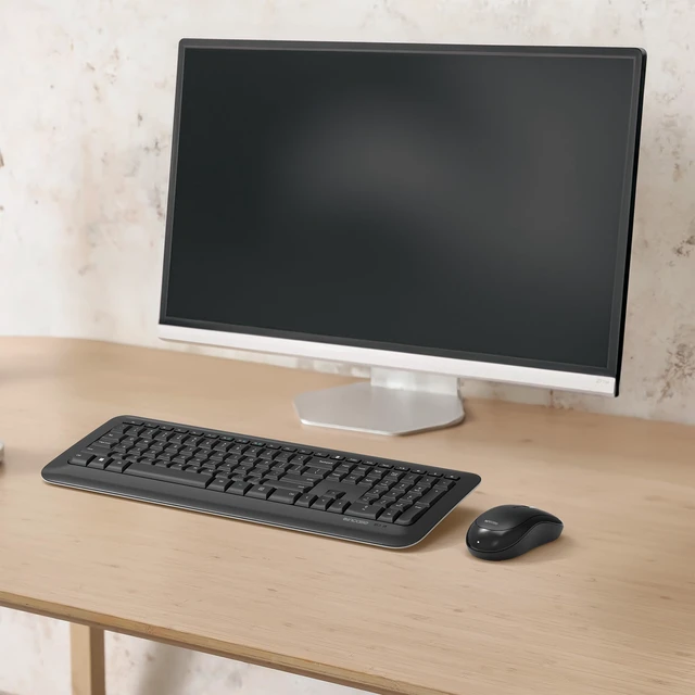 Alt view image 5 of 7 - Desktop 850 Keyboard & Mouse Combo Designed by Microsoft Wireless Connection, Precision Tracking, Wireless AES 128-Bit Encryption, Windows Shortcut Keys, Ambidextrous Design Black