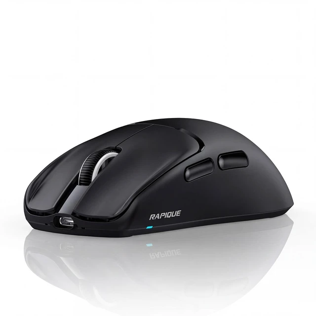 Main image of 53g Wireless Mouse, Bluetooth 5.1 & 2.4GHz Dual Mode, Black | USB-C Rechargeable, Silent Click, 3 DPI Levels, Side Buttons, Comfortable low-profile keys for Laptop, PC, MacBook