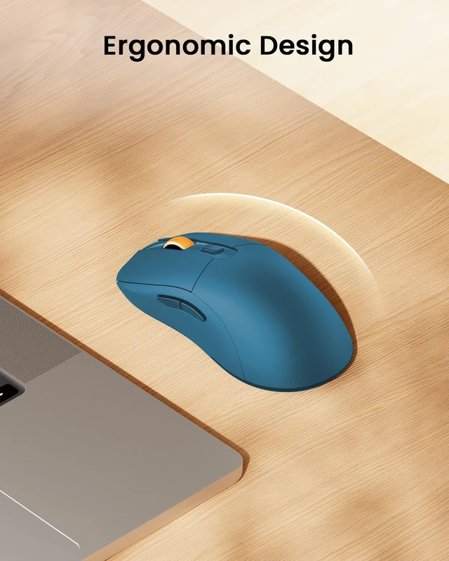 Alt view image 6 of 7 - EM15 USB C Mouse, Tri-Mode Bluetooth Mice for Laptop, Blue | 68g Ultra-Light, Ergonomic Design, Rechargeable Lightweight Portable Type C Wireless Mice for Tablet, PC, Windows, Mac