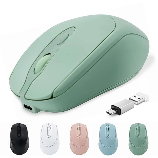 Main image of Wireless Bluetooth Mouse USBC for MacBook Air Laptop, USB C Rechargeable Wireless Mouse Compatible with Mac Desktop/Surface Pro Portable Computer Mice (BT5.2/3.0, 2.4G USB A, Type-C)
