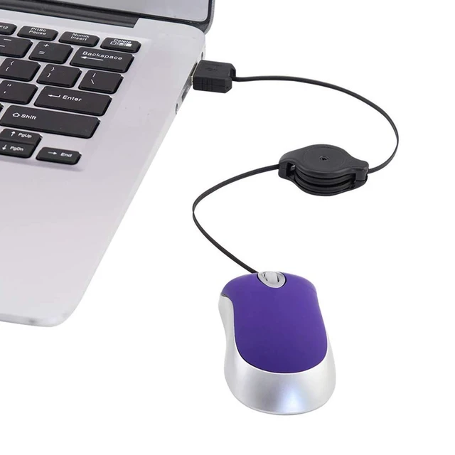 Alt view image 4 of 7 - Wired Mouse Mini Small Travel Mice with Retractable Cable Portable Compact Pocket Tiny Handheld Little Purple USB-A Mouse for Laptop PC Computer Macbook Kids Girl Boy Women Men Small Hands Gift