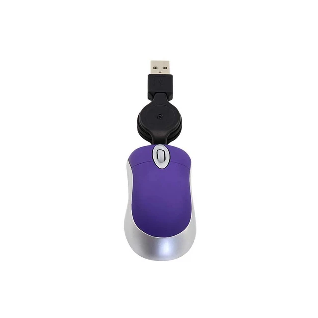 Alt view image 7 of 7 - Wired Mouse Mini Small Travel Mice with Retractable Cable Portable Compact Pocket Tiny Handheld Little Purple USB-A Mouse for Laptop PC Computer Macbook Kids Girl Boy Women Men Small Hands Gift