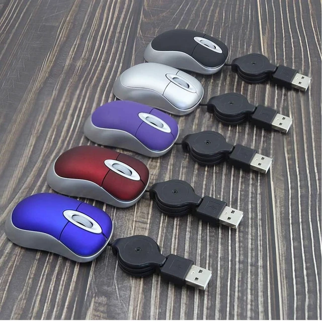 Alt view image 5 of 7 - Wired Mouse Mini Small Travel Mice with Retractable Cable Portable Compact Pocket Tiny Handheld Little Purple USB-A Mouse for Laptop PC Computer Macbook Kids Girl Boy Women Men Small Hands Gift