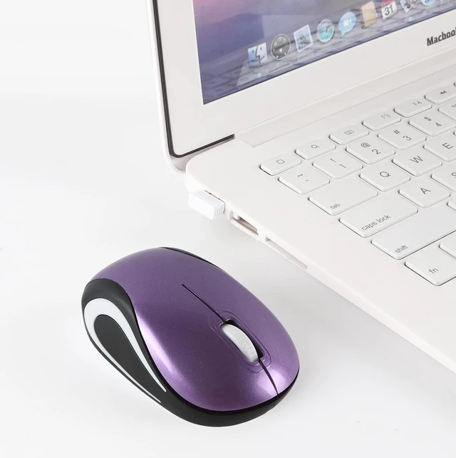 Alt view image 2 of 7 - Wireless Mouse Cute Mini Computer Mouse for Laptop Small Size Pocket Portable Compact Travel USB Optical Mice 3 Buttons 1000 DPI Cordless Mouses for PC Computer Notebook MacBook Kids Girl Gift(Purple)
