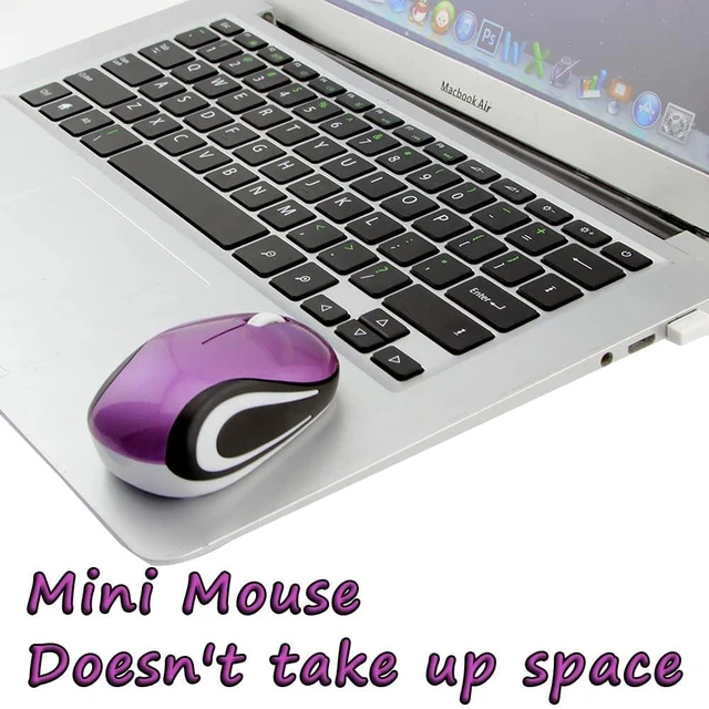 Alt view image 5 of 7 - Wireless Mouse Cute Mini Computer Mouse for Laptop Small Size Pocket Portable Compact Travel USB Optical Mice 3 Buttons 1000 DPI Cordless Mouses for PC Computer Notebook MacBook Kids Girl Gift(Purple)