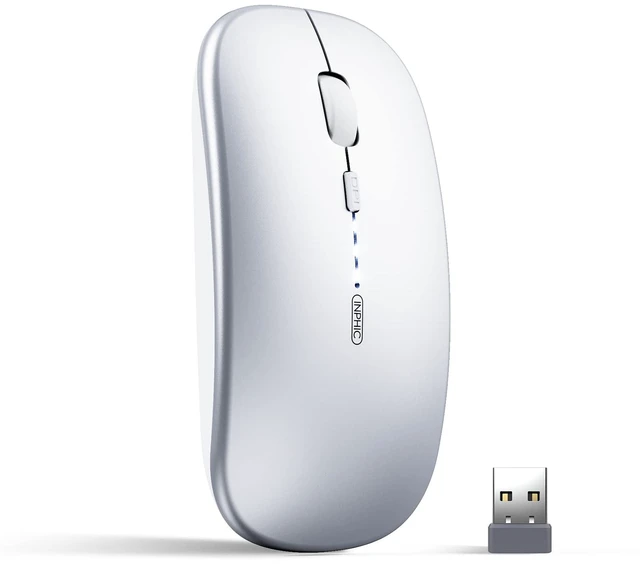 Main image of Rechargeable Wireless Computer Bluetooth Mouse Tri-Mode | BT 5.0/4.0+2.4G, Multi-Device Slim Silent Mouse, 2400 DPI Portable Mouse for iPad MacBook Laptop Android Tablet Windows PC