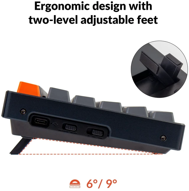 Alt view image 6 of 7 - K10 Full Size 104 Keys Bluetooth Wireless/USB Wired Mechanical Gaming Keyboard with Keychron Super Brown Switch/RGB Backlight/Multitasking Computer Keyboard for Windows/Mac, Aluminum Frame