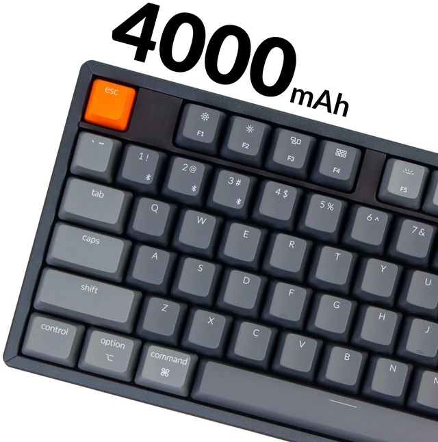 Alt view image 7 of 7 - Keychron K10 Full Size 104 Keys Bluetooth Wireless/USB Wired Mechanical Gaming Keyboard for Mac with Keychron Super Red Switch/RGB Backlight/Multitasking Computer Keyboard for Windows, Aluminum Frame