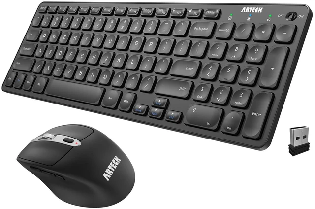 Main image of 2.4G USB Wireless Keyboard and Mouse Combo Ultra Slim Compact Keyboard and Ergonomic Mouse for Computer Desktop PC Laptop and Windows 11/10/8/7 Build in USB-C Rechargeable Battery