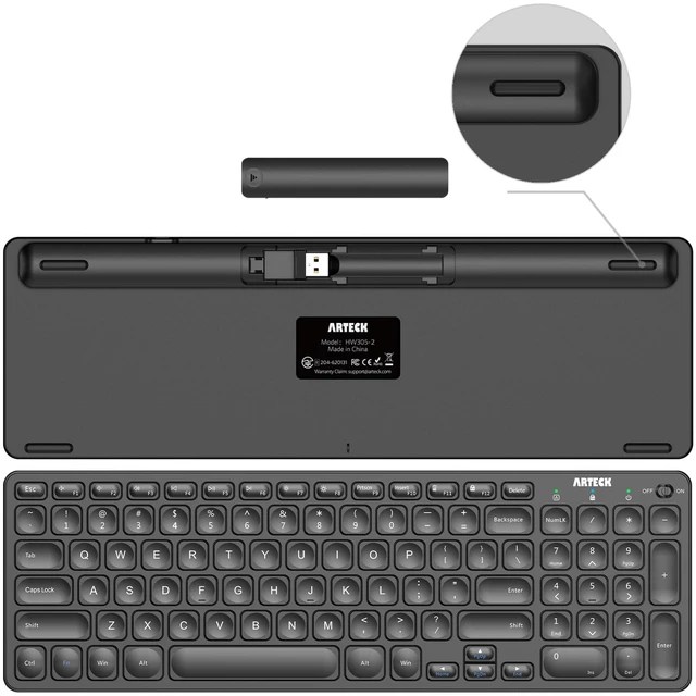 Alt view image 2 of 7 - 2.4G USB Wireless Keyboard and Mouse Combo Ultra Slim Compact Keyboard and Ergonomic Mouse for Computer Desktop PC Laptop and Windows 11/10/8/7 Build in USB-C Rechargeable Battery