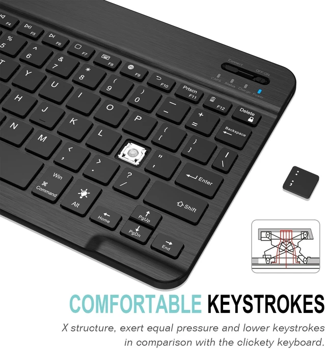 Alt view image 3 of 7 - Universal Backlit Wireless Bluetooth Keyboard for iPad, Tablet, PC