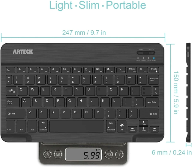 Alt view image 5 of 7 - Universal Backlit Wireless Bluetooth Keyboard for iPad, Tablet, PC