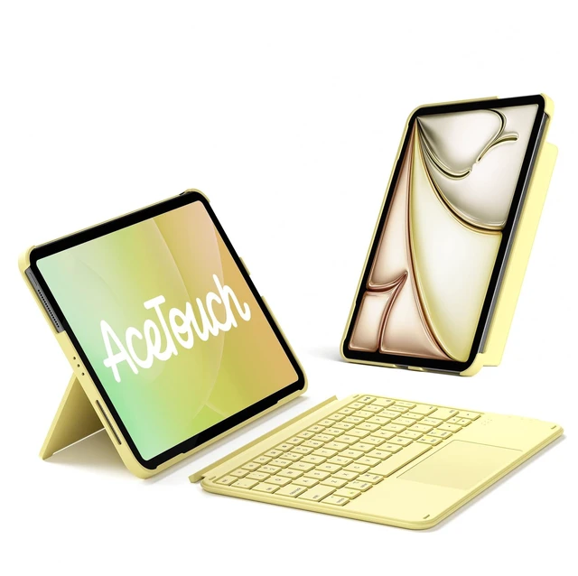 Main image of for iPad (A16) 11th/10th Gen Case with Keyboard, Ultralight 450g | For Air 11" M4/M3/M2, Air 5/4, Pro 11", 1 Second Magnetic Detachable, Trackpad, Flexible Stand, AceTouch, Yellow