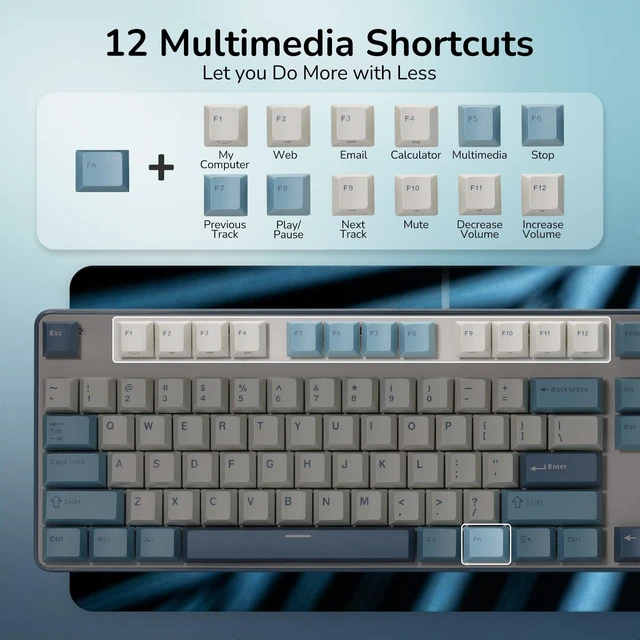 Alt view image 3 of 7 - RK ROYAL KLUDGE RK920 Full Size Mechanical Keyboard Wired, RGB Backlit | 104 Keys Computer Keyboard, Hot Swappable Custom Switches, Double-Shot PBT Keycaps, Anti-Ghosting Gaming Keyboard for PC Mac