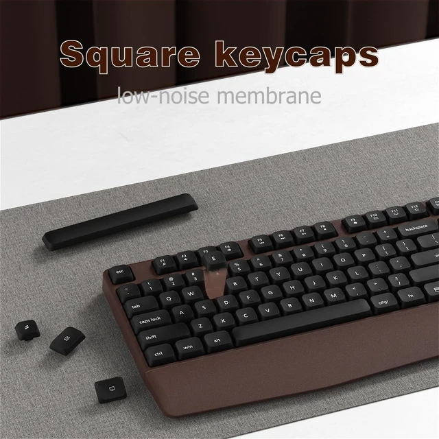Alt view image 3 of 6 - Ergonomic Wireless Keyboard and Mouse Combo with Wrist Rest (Black Coffee) | COVEVA Full Size Keyboard with 12 Dedicated Shortcuts, Smart Auto-Sleep, 2.4GHz Receiver, Natural Typing for PC Laptop