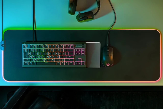 Alt view image 7 of 7 - Apex 3 TKL RGB Gaming Keyboard Tenkeyless Compact Form Factor - 8-Zone RGB Illumination IP32 Water