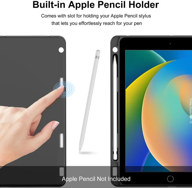 Alt view image 7 of 7 - iPad 10.2 inch Case with Keyboard, Detachable Bluetooth Keyboard with 7 Color Backlit, Slim Folio Smart Cover with Pencil Holder for iPad 9th/8th/7th Gen/iPad Pro 10.5"/iPad Air 3rd Gen Black