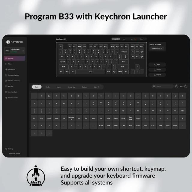 Alt view image 2 of 7 - B33 Ultra-Slim Wireless TKL Keyboard, Silent Scissor, 320H Battery | Wireless, ultra-slim and silent design with up to 320-hour battery life