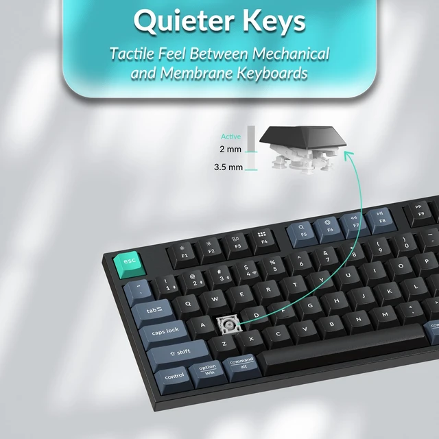 Alt view image 6 of 7 - B33 Ultra-Slim Wireless TKL Keyboard, Silent Scissor, 320H Battery | Wireless, ultra-slim and silent design with up to 320-hour battery life