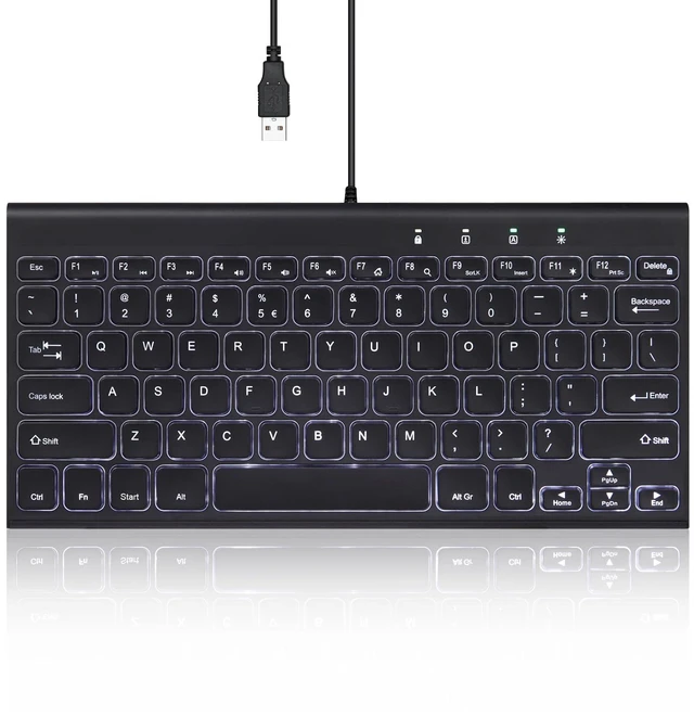 Main image of PERIBOARD-429 Wired Mini Backlit Keyboard - Thin and Silent Scissor Keys - White Backlight Color - US English