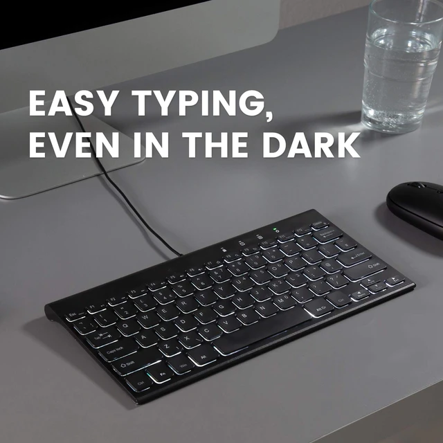 Alt view image 2 of 7 - PERIBOARD-429 Wired Mini Backlit Keyboard - Thin and Silent Scissor Keys - White Backlight Color - US English