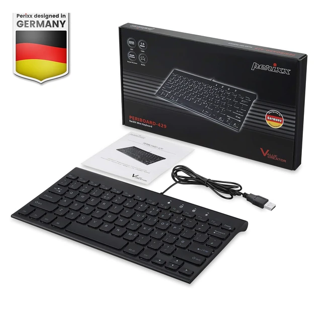 Alt view image 6 of 7 - PERIBOARD-429 Wired Mini Backlit Keyboard - Thin and Silent Scissor Keys - White Backlight Color - US English