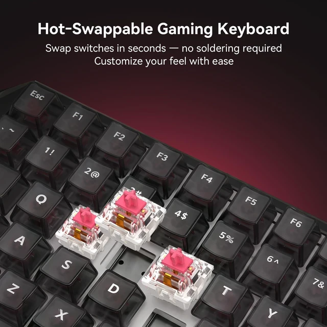Alt view image 4 of 7 - Blade84 TKL Silent Mechanical Keyboard, Quiet Typing, Programmable 84 Keys, AI-Software, 8000Hz N-Key Rollover, Hot Swap Gasket Structure, RGB Wired Gaming Keyboard for Win/Mac