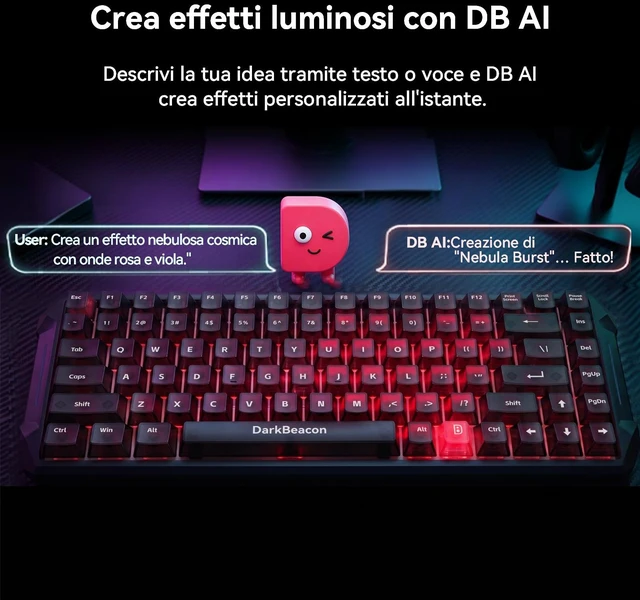 Alt view image 6 of 7 - Blade84 TKL Silent Mechanical Keyboard, Quiet Typing, Programmable 84 Keys, AI-Software, 8000Hz N-Key Rollover, Hot Swap Gasket Structure, RGB Wired Gaming Keyboard for Win/Mac