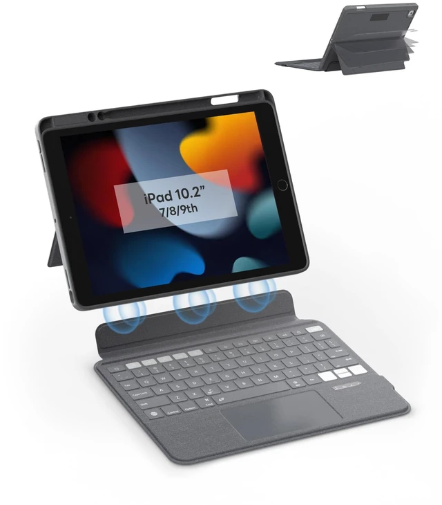 Main image of Magnetix Keyboard Case for iPad 10.2 7th/8th/9th Gen & iPad Air 10.5 | Magnetic Detachable Cover with Precision Trackpad, 7-Color Backlit Keys, Slim Protective Smart Folio, Auto Sleep/Wake Support
