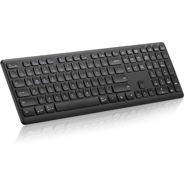 Alt view image 7 of 7 - Wireless Bluetooth Keyboard, Support Multi Device Switching, Full Size, Scissor-Switch Keys Silent Design for Computer, Laptop, MacBook and iPad