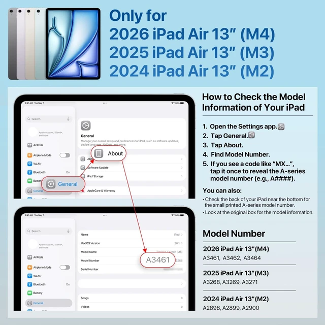 Alt view image 2 of 7 - CoverBuddy iPad Case that Fits Magic Keyboard for iPad Air 13" (M4 2026 / M3 2025 / M2 2024, 8th/7th/6th Generation) Magic Keyboard Compatible iPad Air Case with Heat Dissipation (White 5.0)