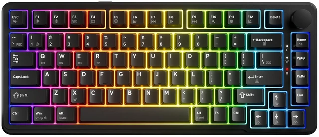 Main image of Ghost 75% Wireless Mechanical Keyboard | RGB Gaming Keyboard with Volume Knob | Tri-Mode 2.4GHz/Bluetooth/USB-C | Gasket Mounted | Hot Swappable Pre-Lubed Linear Switches | 4000mAh | Black