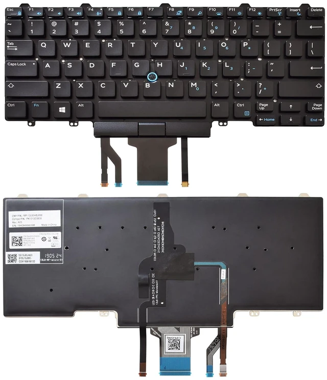 Main image of Backlit Keyboard Replacement Compatible with Dell EducationLatitude E5450 E5470 E5480 E7450 P40G E7470 E7480,Latitude 14 5480 5488 5490 5491 7480 7490 with Pointer US Layout