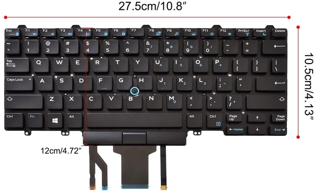 Alt view image 7 of 7 - Backlit Keyboard Replacement Compatible with Dell EducationLatitude E5450 E5470 E5480 E7450 P40G E7470 E7480,Latitude 14 5480 5488 5490 5491 7480 7490 with Pointer US Layout