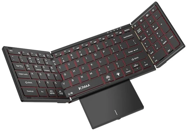 Main image of Wireless 2.4G Bluetooth Folding Keyboard with Trackpad, RGB Backlight, Silent Rechargeable, Full Size Travel Portable Keyboard for Laptop, Tablet Phone