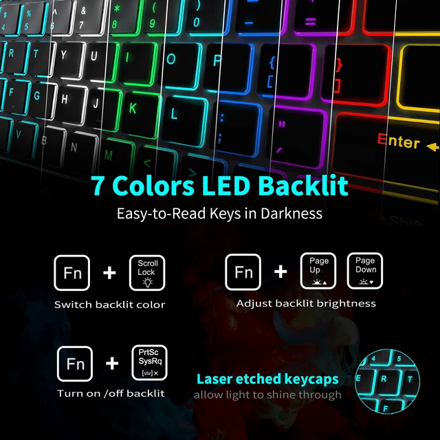 Alt view image 2 of 7 - Backlit Wireless Keyboard and Mouse Combo, Rechargeable Quiet 2.4G Cordless USB Slim Full Size for Apple iMac, MacBook, laptop and PC, Space Gray