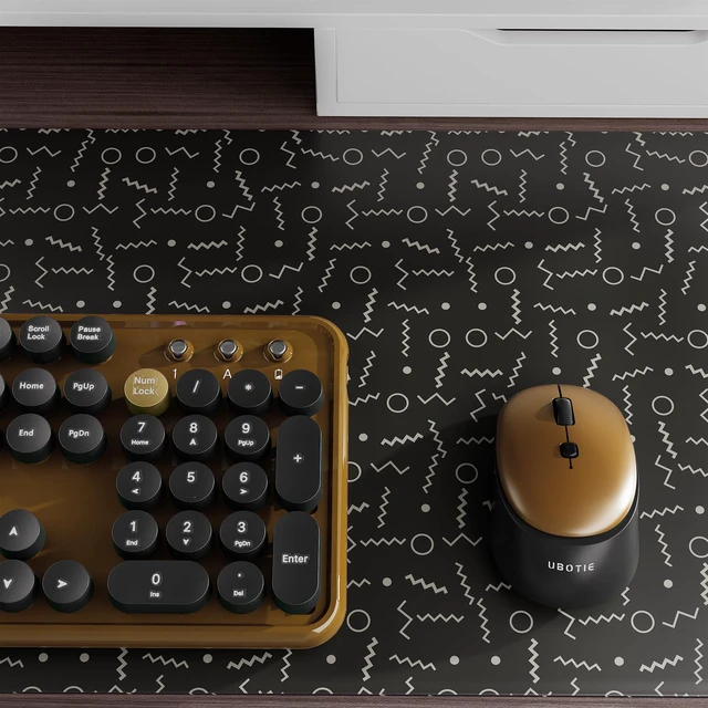 Alt view image 4 of 6 - Keyboard and Mouse Wireless Black Coffee | Full-Sized Office Keyboard with Typewriter Flexible Keys, 2.4GHz Connection, Wrist Rest, Optical Mouse for PC Laptop