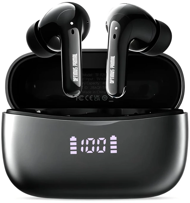 Main image of Wireless Earbuds Bluetooth 5.4 with Low Latency Gaming Mode, 38H Playtime, Noise Cancelling Headphones with Mic, LED Display, Hi-Fi Stereo Sound for Mobile/PC (Optimus Primal Grey)