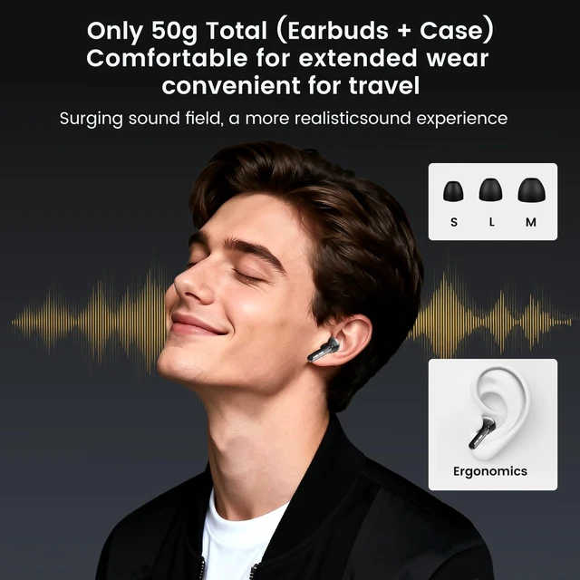 Alt view image 5 of 7 - Wireless Earbuds Bluetooth 5.4 with Low Latency Gaming Mode, 38H Playtime, Noise Cancelling Headphones with Mic, LED Display, Hi-Fi Stereo Sound for Mobile/PC (Optimus Primal Grey)
