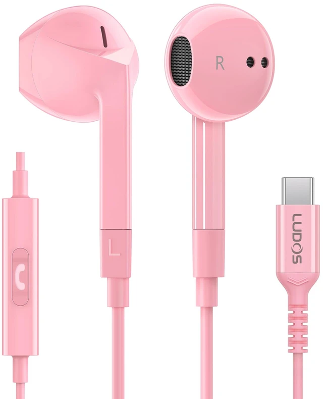Main image of FEROX USB C Headphones for iPhone 17 16 15 Pro Max Plus Air iPad Pro, 5 Years Warranty, USB-C Earbuds for Samsung Galaxy S24 S23 Ultra S22 S21 FE S20 Z Flip 3 Fold 4 A53, USB Type C Earphones