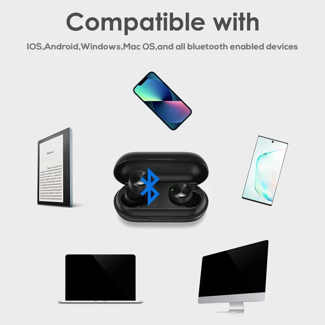 Alt view image 6 of 7 - Wireless Earbuds, Bluetooth 5.3 in-Ear Earphones with Built-in Mic | Deep Bass Stereo, Lightweight Compact Charging Case, Sport/Work, Compatible iPhone and Android