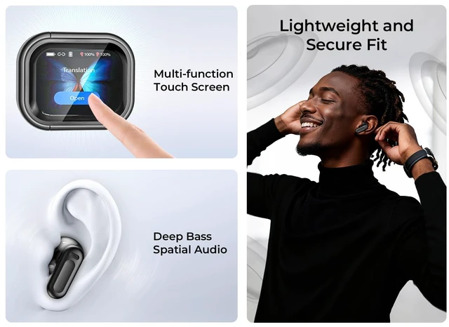 Alt view image 7 of 7 - NE20 Translation Earbuds,Bluetooth 5.4 Earphones LED Display 135 Language Translator Earphones, 4in1 Translating Device, Suitable for Office, Sports, Study and Audio Calls