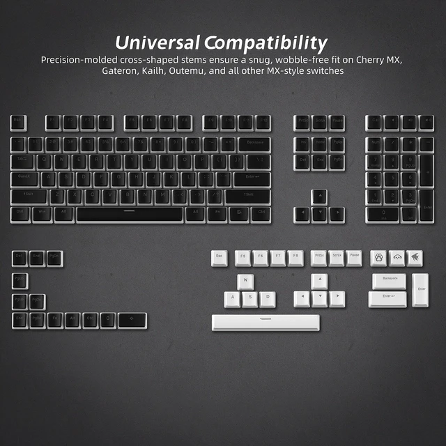 Alt view image 5 of 6 - Pudding Keycaps, PBT Shine Through Keycaps Black 143 Keys Set | Custom Key caps Set OEM Profile, Universal Compatiability Mechanical Keyboard Keycaps for 100%, 75%, 65%, 60% Keyboard-Black