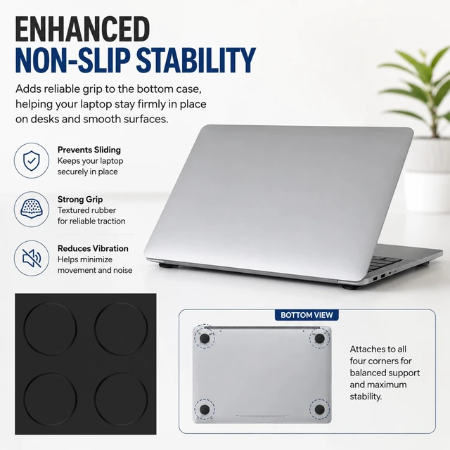 Alt view image 7 of 7 - 12PCS Replacement Anti Slip Self Adhesive Laptop Rubber Feet | Rubber Feet for Laptop, MacBook Pro Air, Chromebook, Keyboard, Speaker, Electrical Appliances