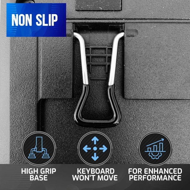 Alt view image 5 of 7 - Computer Keyboard Feet Replacement 2 Pcs - Rubber Grip Small Ergonomic Tilt Stand Clips to Prop Up Keyboard Legs - for Logitech K120, K260, K270, K330, K345, K350, K360, K520, K835, K850 and More