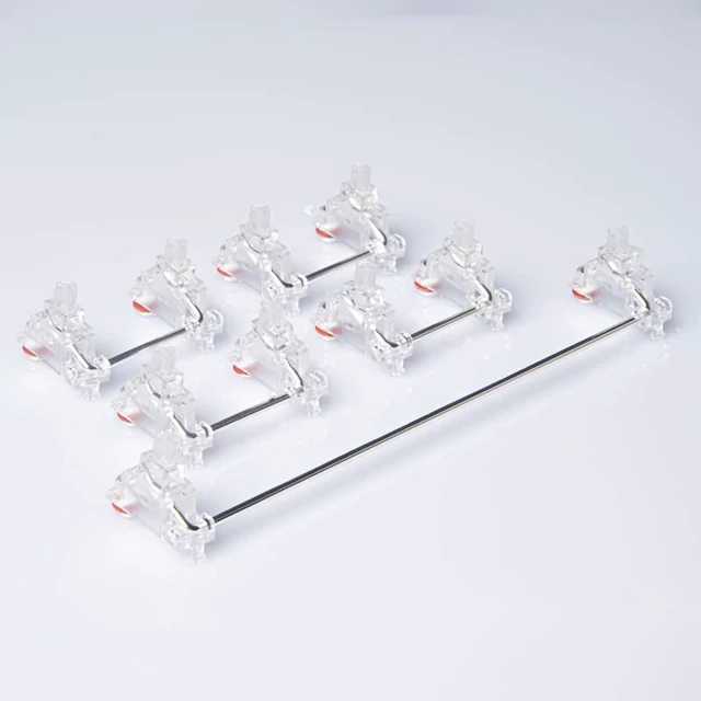 Alt view image 4 of 6 - PC Screw in Crystal Stabilizer RGB Set for 60% Layout Keyboard | compatible for 60% Mechanical Gaming Keyboard,contains4*2u+1*6.25u+4*2u wire