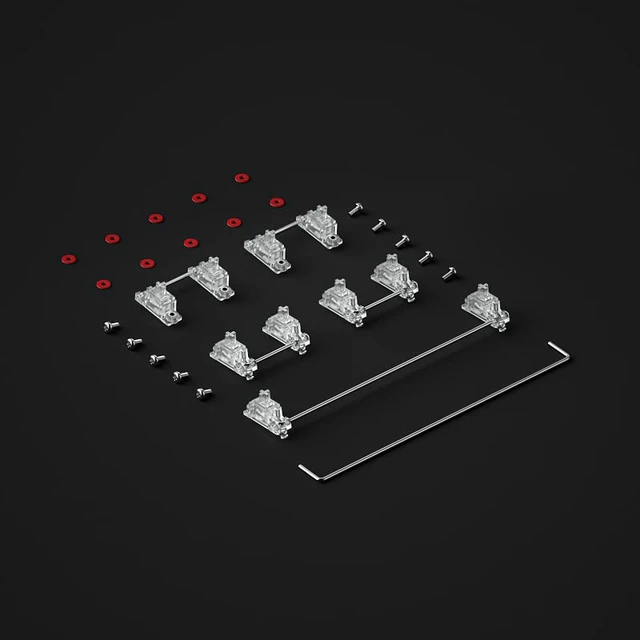 Alt view image 6 of 6 - PC Screw in Crystal Stabilizer RGB Set for 60% Layout Keyboard | compatible for 60% Mechanical Gaming Keyboard,contains4*2u+1*6.25u+4*2u wire