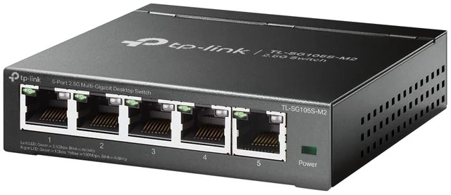 Alt view image 2 of 7 - TL-SG105S-M2, 5 Port Multi-Gigabit 2.5G Unmanaged Ethernet Switch | Ethernet Splitter, Plug & Play, Desktop/Wall Mount, Silent Operation