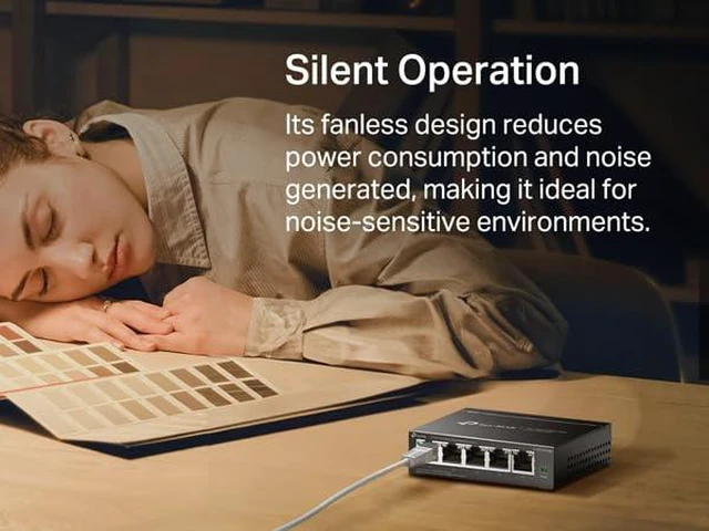 Alt view image 6 of 7 - TL-SG105S-M2, 5 Port Multi-Gigabit 2.5G Unmanaged Ethernet Switch | Ethernet Splitter, Plug & Play, Desktop/Wall Mount, Silent Operation